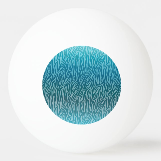 Pelota De Ping Pong Impresión de zebra Aqua Ombre (Anverso)