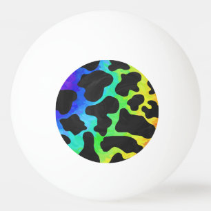 Pelota De Ping Pong Impresión en blanco negro y arcoiris