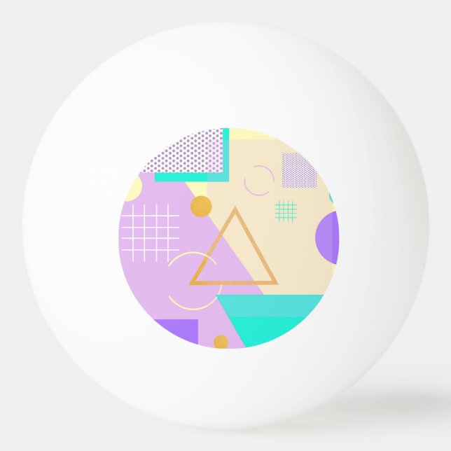 Pelota De Ping Pong Impresión geométrica amarilla (Anverso)