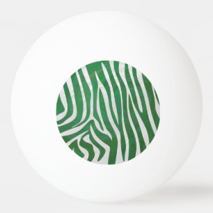 Pelota De Ping Pong Impresión verde y blanca de cebra