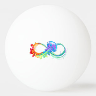 Pelota De Ping Pong Infinidad con las medusas del arcoiris