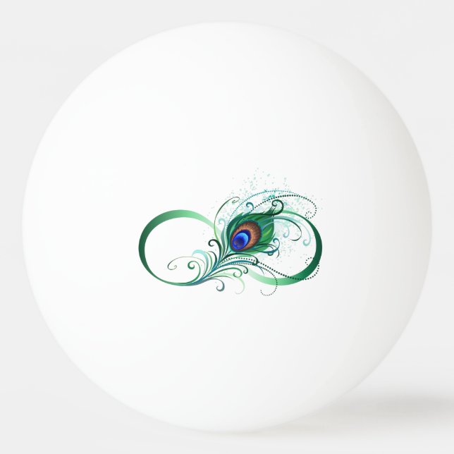 Pelota De Ping Pong Infinity Symbol with Peacock Feather (Anverso)