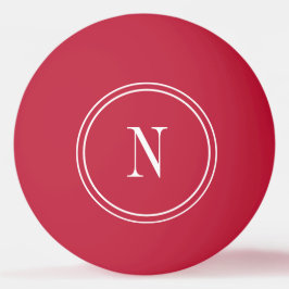 Pelota De Ping Pong Inicial monograma moderno rojo y blanco