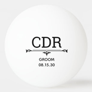 Pelota De Ping Pong Iniciales de Groom
