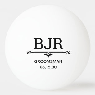 Pelota De Ping Pong Iniciales de Groomsman