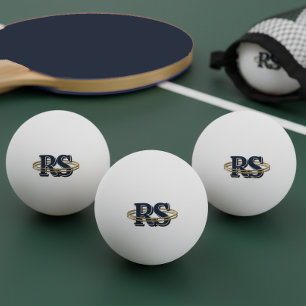 Pelota De Ping Pong Iniciales Monograma Órbita Dorada en Cualquier Col