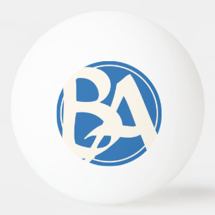Pelota De Ping Pong Iniciales Sobredimensionadas en Blanco y Azul