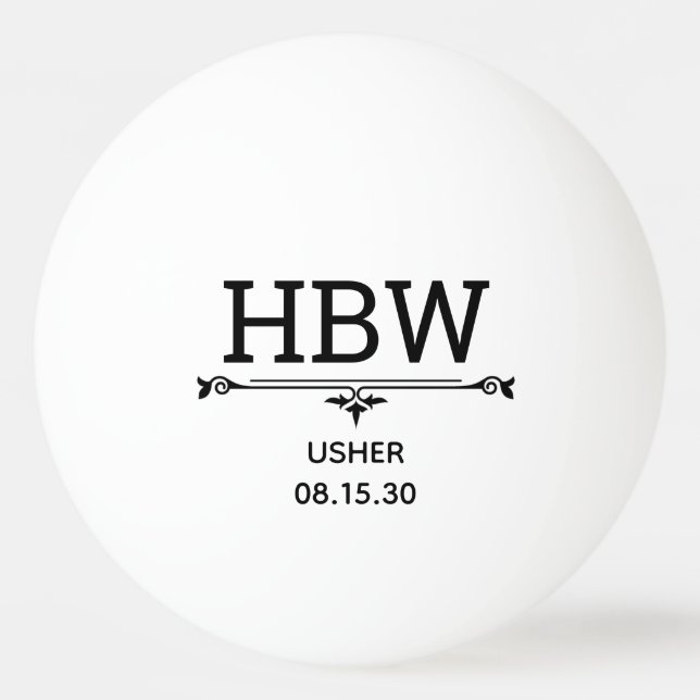 Pelota De Ping Pong Iniciales Usher (Anverso)