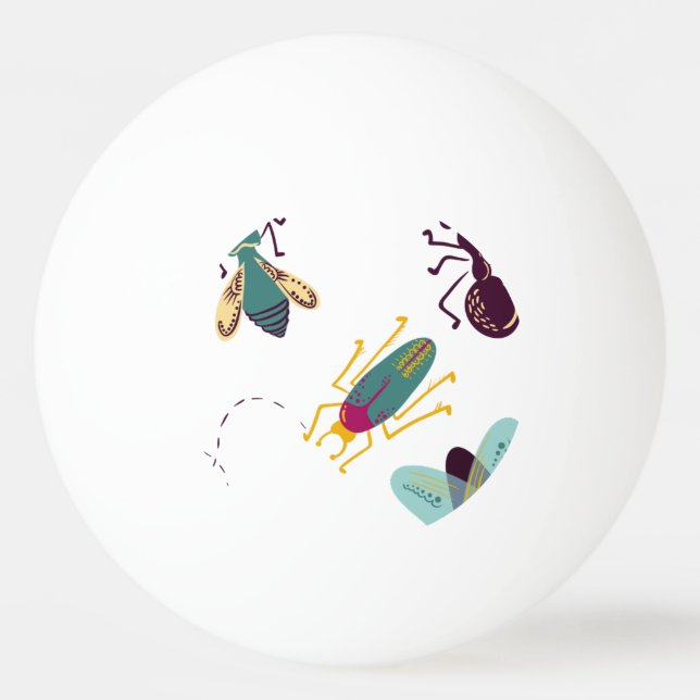 Pelota De Ping Pong insectos lindos de bichos pequeños (Reverso)