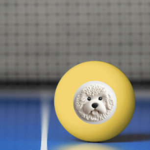 Pelota De Ping Pong Inspirado en 3D, el perro de Bichon Frise