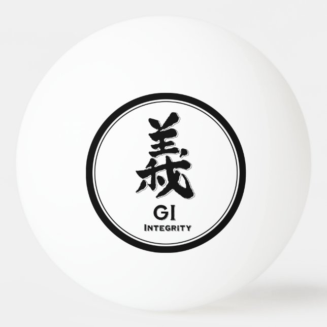 Pelota De Ping Pong Integridad GI bushido virtud samurai tatuaje kanji (Anverso)