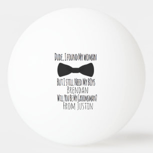 Pelota De Ping Pong Invitación de Bow Tie Beer Pong Boda Groomsmen