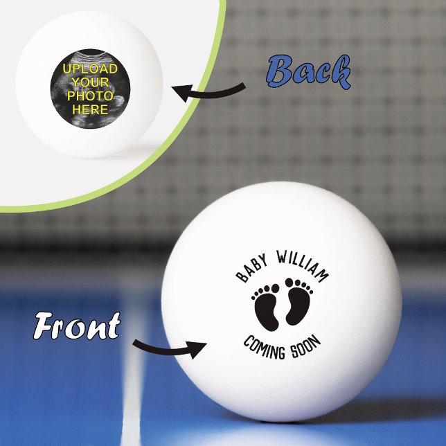 Pelota De Ping Pong Invitación del embarazo ecografía foto del bebé (Subido por el creador)