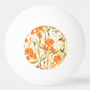 Pelota De Ping Pong irisis naranja: patrón floral sin fisuras