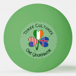 Pelota De Ping Pong Islandia Irlanda EE. UU. Bandera de Trébol Persona