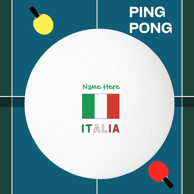Pelota De Ping Pong Italia y Bandiera Italiana Personalización Verde (Subido por el creador)