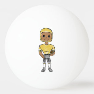 Pelota De Ping Pong jugador de fútbol retro vintage amarillo negro sim