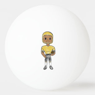 Pelota De Ping Pong jugador de fútbol retro vintage negro amarillo sim