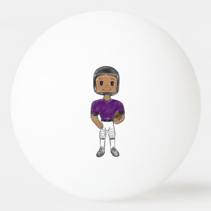 Pelota De Ping Pong jugador de fútbol retro vintage simple morado negr