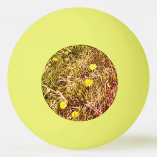 Pelota De Ping Pong Junta de arte de Dandelions amarillo