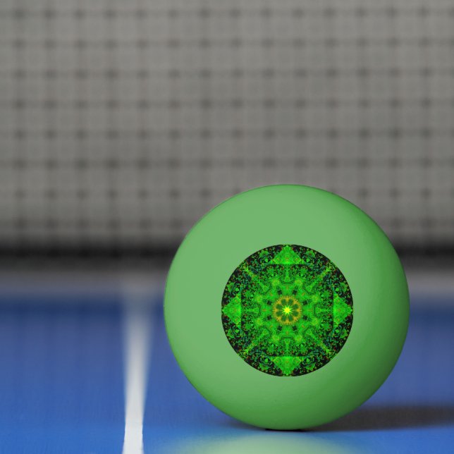 Pelota De Ping Pong Kaleidoscopio verde viridiscente, (Neto)