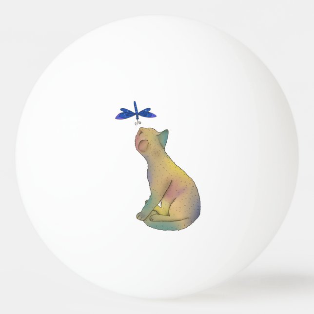 Pelota De Ping Pong Katze und blaue Libelle (Anverso)