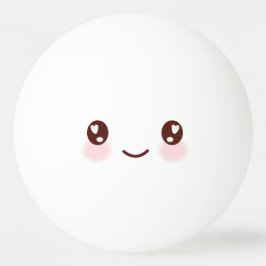 Pelota De Ping Pong Kawaii Cara Graciosa. Emoji. Emoticón.