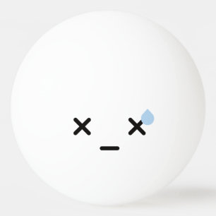 Pelota De Ping Pong Kawaii Cara Graciosa. Emoji. Emoticón.