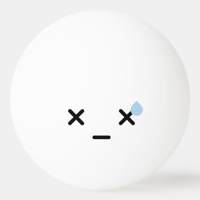 Pelota De Ping Pong Kawaii Cara Graciosa. Emoji. Emoticón. (Anverso)