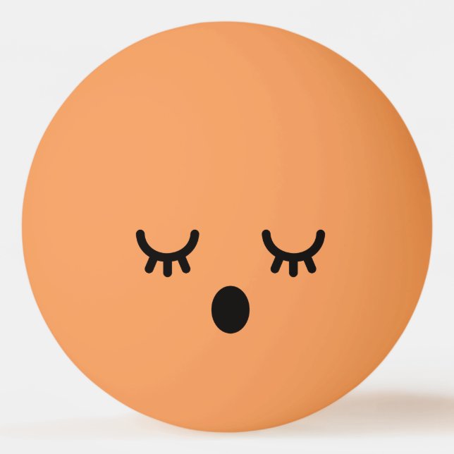 Pelota De Ping Pong Kawaii Cara Graciosa. Emoji. Emoticón. (Reverso)