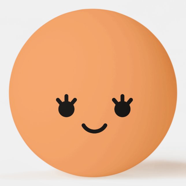 Pelota De Ping Pong Kawaii Cara Graciosa. Emoji. Emoticón. (Reverso)