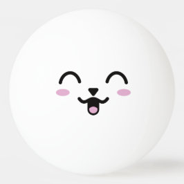 Pelota De Ping Pong Kawaii Cara Graciosa. Emoji. Emoticón.