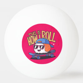 Pelota De Ping Pong Kawaii Sushi divertido en patineta