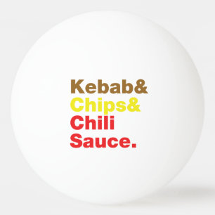 Pelota De Ping Pong Kebab, Chips y Salsa de Chili.