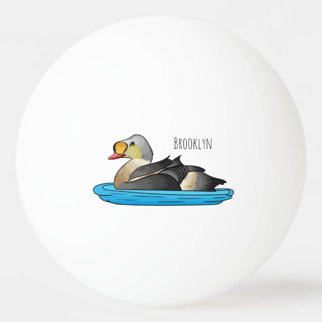 Pelota De Ping Pong King eider bird cartoon illustration (Anverso)