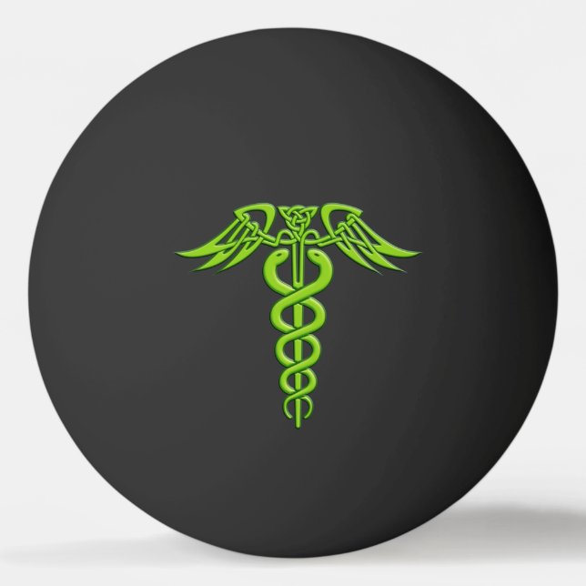 Pelota De Ping Pong Knot Caduceus celta verde (Anverso)