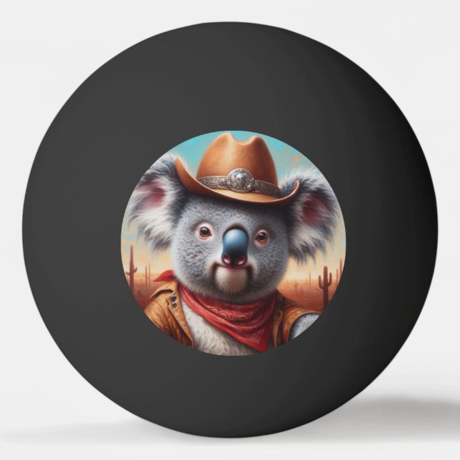Pelota De Ping Pong Koala Cowboy (Anverso)