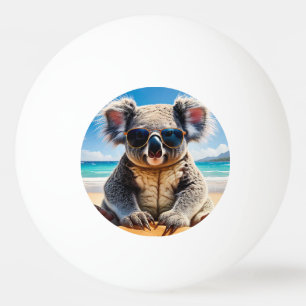 Pelota De Ping Pong Koala en una playa de arena Feliz Navidad