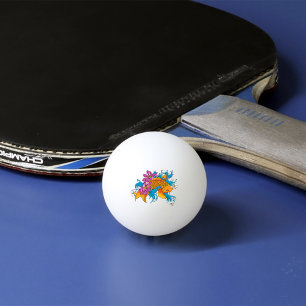 Pelota De Ping Pong Koi Fish Lotus Cherry Blossoms