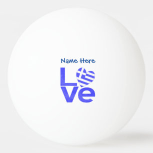 Pelota De Ping Pong La bandera del corazón del amor azul de Grecia es 