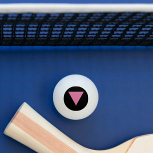Pelota De Ping Pong La bandera del triángulo rosa de SlipperyJoe's sím