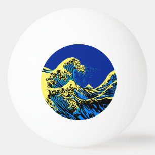 Pelota De Ping Pong La gran onda de Hokusai en estilo vibrante del
