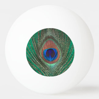 Pelota De Ping Pong La pluma del pavo real en doble verde echó a un