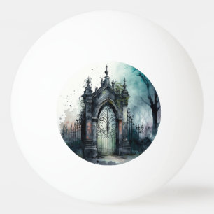 Pelota De Ping Pong La serie Puerta del Cementerio Gótico Diseño 11