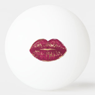 Pelota De Ping Pong Labios rojos