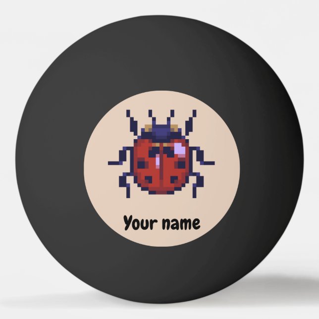 Pelota De Ping Pong Ladybug, lieveheersbeestje pixelart (Anverso)
