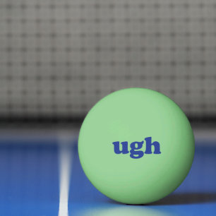 Pelota De Ping Pong Las letras azules altas y graciosas brillan en la