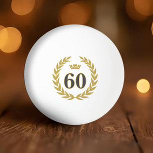Pelota De Ping Pong Laurel Wreath y Crown cumpleaños número 60