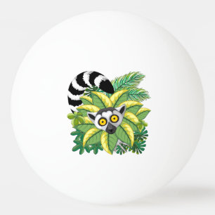 Pelota De Ping Pong Lémures de Madagascar en selva exótica