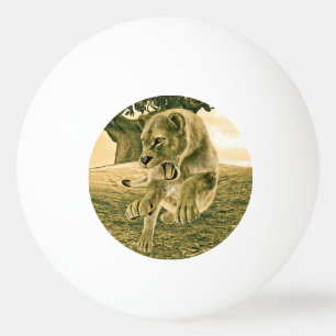 Pelota De Ping Pong Leona Cazadora